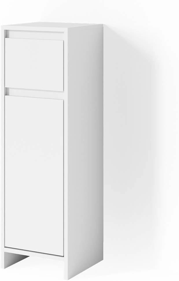 Mobiletto bagno Emma, Bianco, 30 x 95 cm, combinabile con la serie Emma per l'organizzazione in bagno