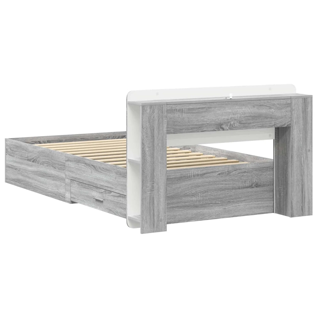 Telaio del letto con storage Sonoma grigio 100 x 200 cm 3433720