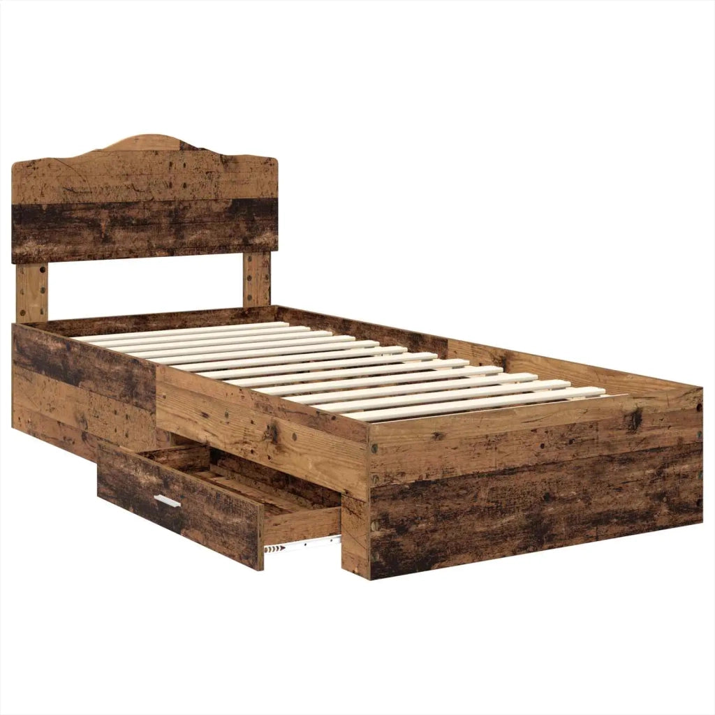 Struttura del letto Legno vecchio 90 x 200 cm Legno multistrato