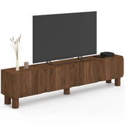 IDMarket - Mobile TV da 180 cm SARANDA con 4 ante arrotondate in legno effetto noce