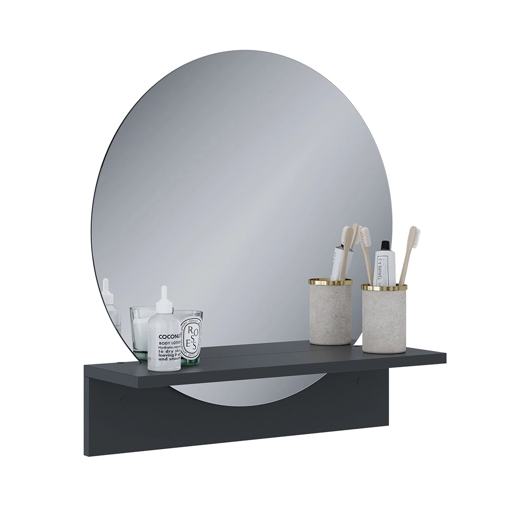 Vicco Specchio bagno Nero 50 x 54.5 cm con ripiano