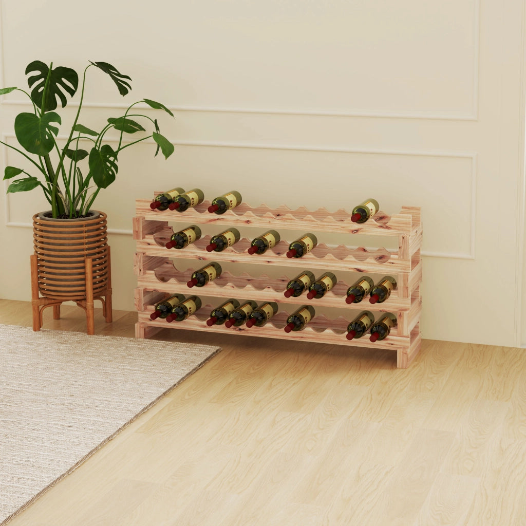 Cantinetta Vini Portabottiglie in Legno di Pino ¨C zephmum ¨C Legno 114x28x56.5 cm