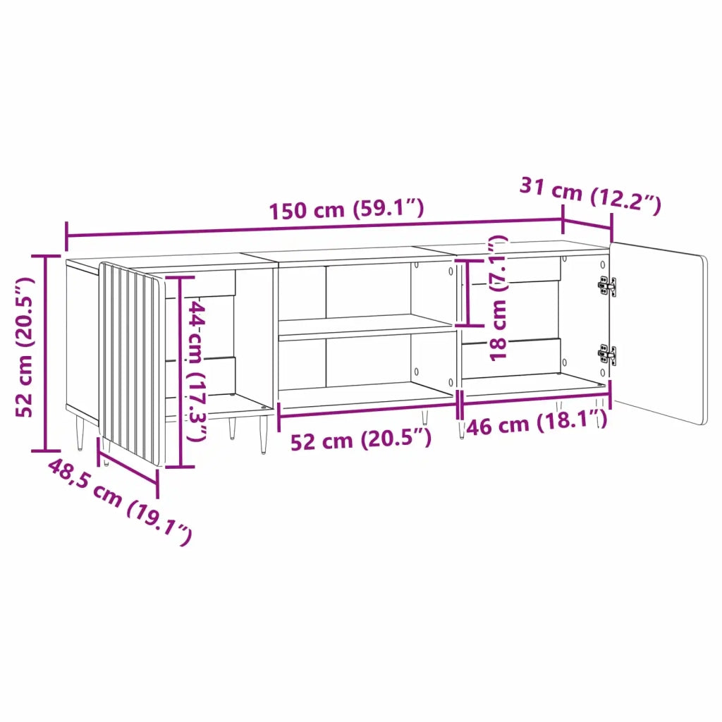 Mobile TV Rovere Sonoma 150 x 31 x 52 cm Legno ingegnerizzato 894457