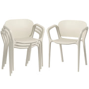 Sedia da giardino impilabile 4 pezzi con braccioli ¨C zephmum ¨C plastica antracite