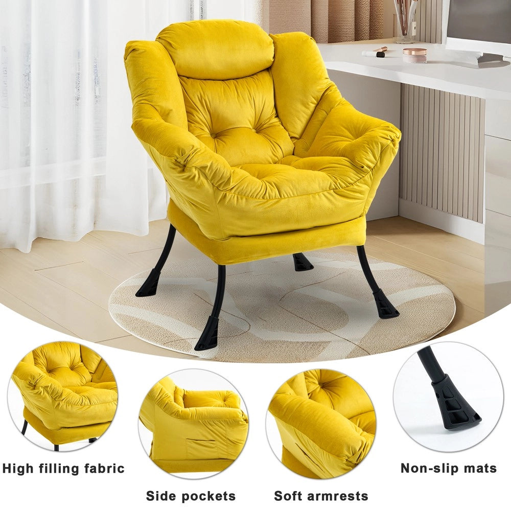 Poltrona Relax con Struttura in Metallo e Tasca Laterale ¨C MINIMAL ¨C Stile Moderno
