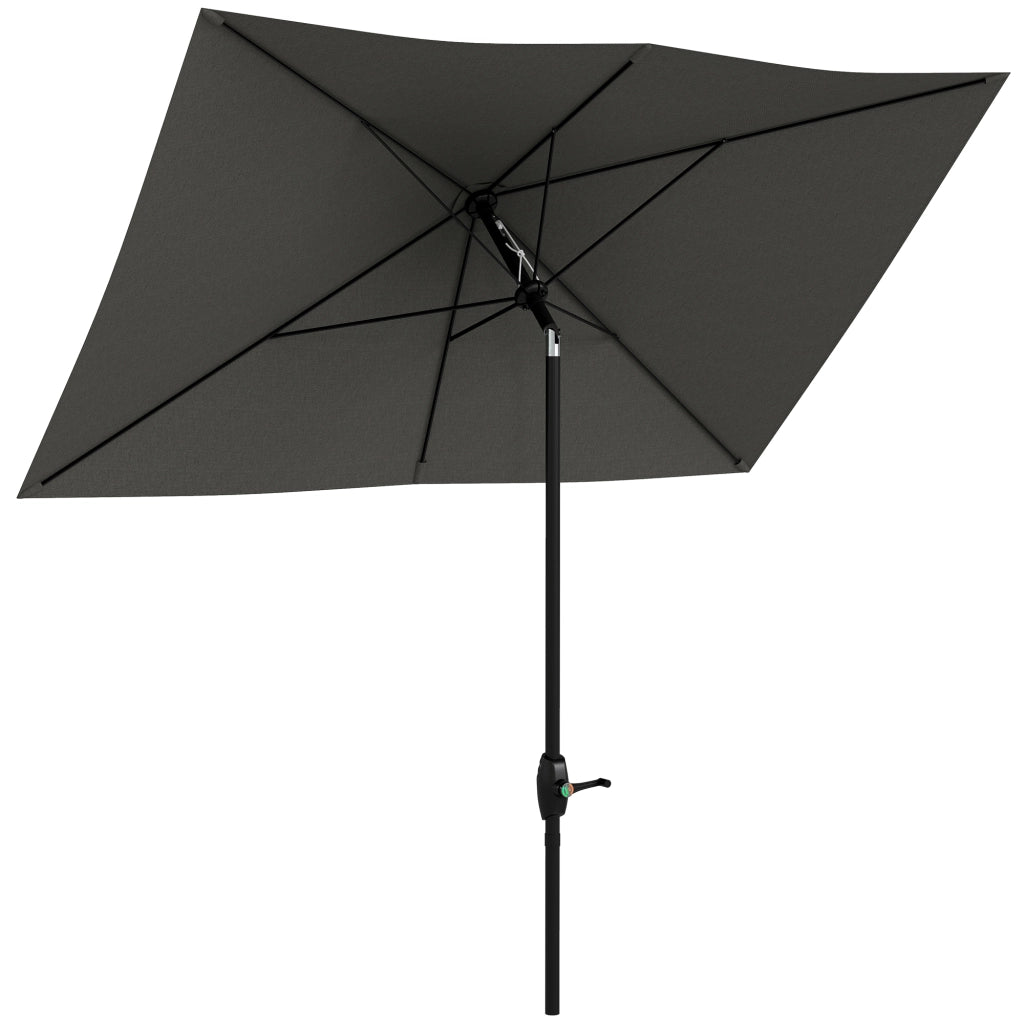 Ombrellone da Giardino Rettangolare Inclinabile ¨C Zephmum ¨C Grigio 2x3 m