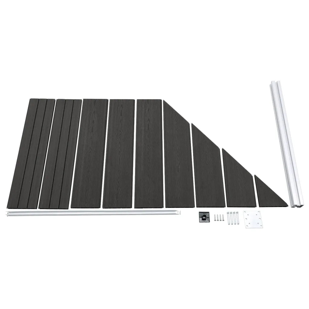 Pannello di recinzione | Recinzione da Giardino in WPC 95x(105-180) cm Grigio