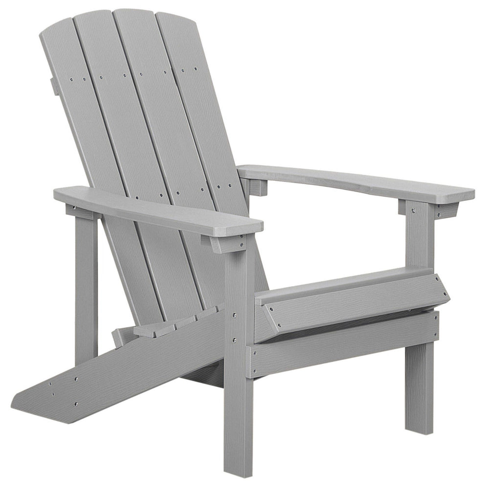 Sedia da giardino in plastica grigio chiaro in legno resistente agli agenti atmosferici in stile moderno