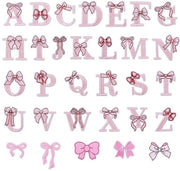 Pannelli Alfabetici 31 Pezzi - Pannelli di Ricamo Rosa - Lettere Bordate da A a Z - Pannelli per Ricamo - Decorazione di Abbigliamento Creativa - Design Carino