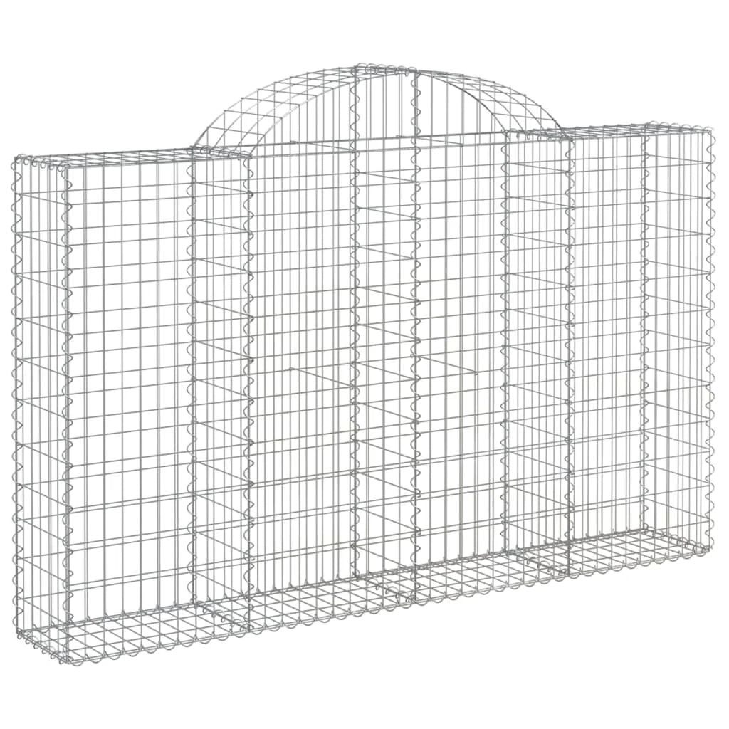 Set di 4 gabbioni ad arco per recinzione gabbia o muro di contenimento 200 x 30 x 120/140 cm ferro zincato argento 02_0041421