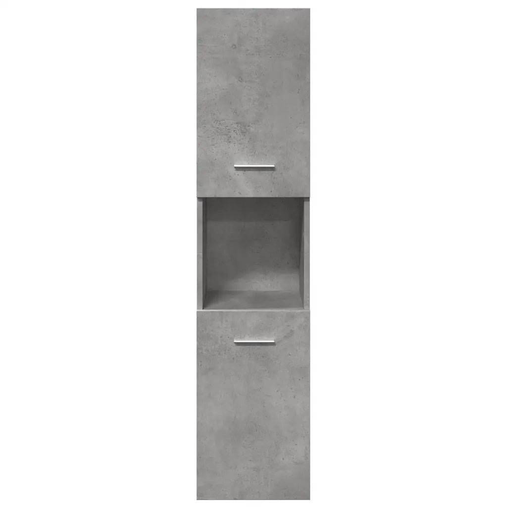 Set Mobili da Bagno 4 pz Grigio Cemento in Legno Multistrato 3324881