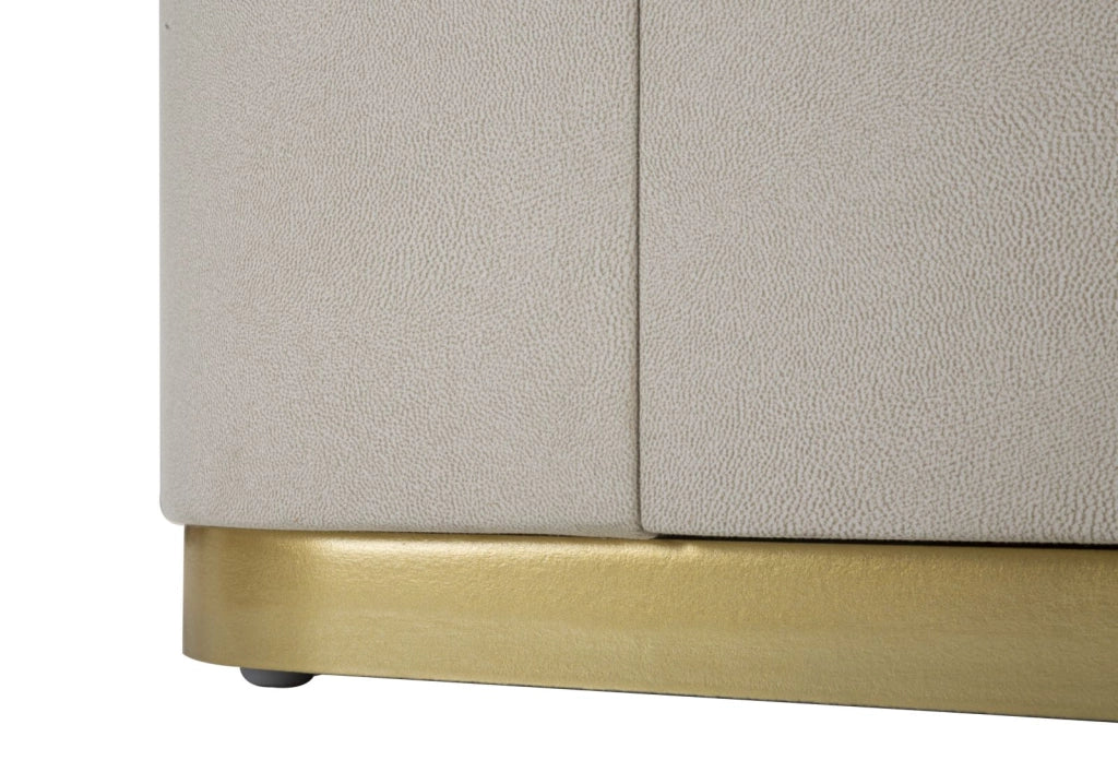 Comodino Beauty 60x47x40 cm in Legno MDF e Metallo Crema/Oro