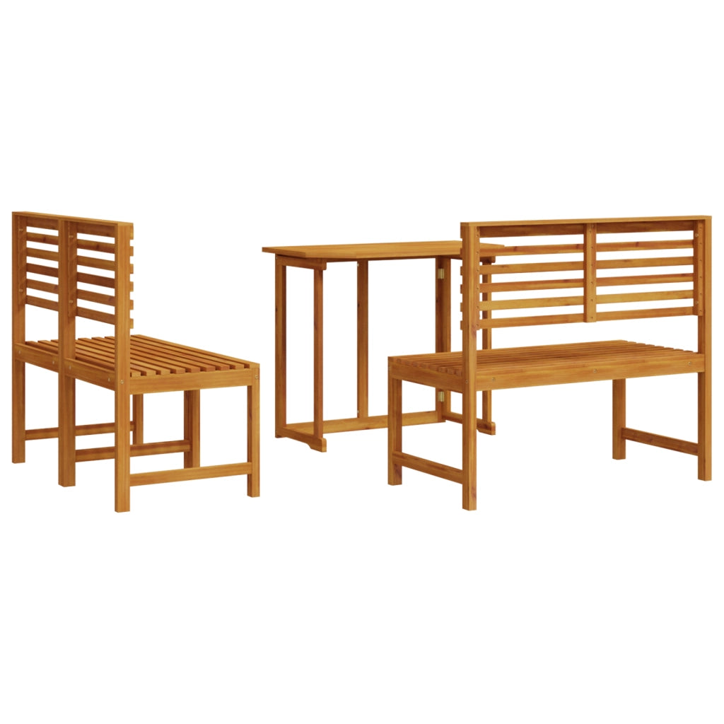 Set da pranzo da giardino 4 pezzi in legno di acacia massello