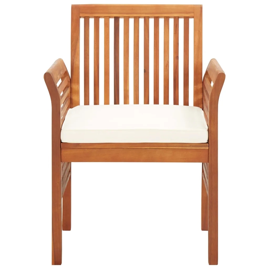 Set da Pranzo da Giardino 5 pz con Cuscini Massello di Acacia 278896