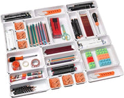Organizzatori per Lade - Set di Scatole di Stoccaggio - Ufficio Cucina Bagno - Disegno a Scomparsa - 24 pezzi