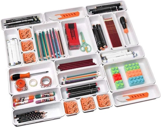 Organizzatori per Lade - Set di Scatole di Stoccaggio - Ufficio Cucina Bagno - Disegno a Scomparsa - 24 pezzi