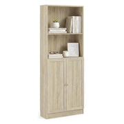 Libreria Michel, Scaffale da ufficio, Mobile portalibri, Biblioteca, 79x28 h203 cm, Quercia