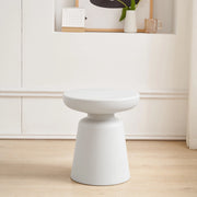 Tavolino da Caffè Posio Piano Rotondo e Base a Campanello 44 x Ø40 cm Bianco [en.casa]