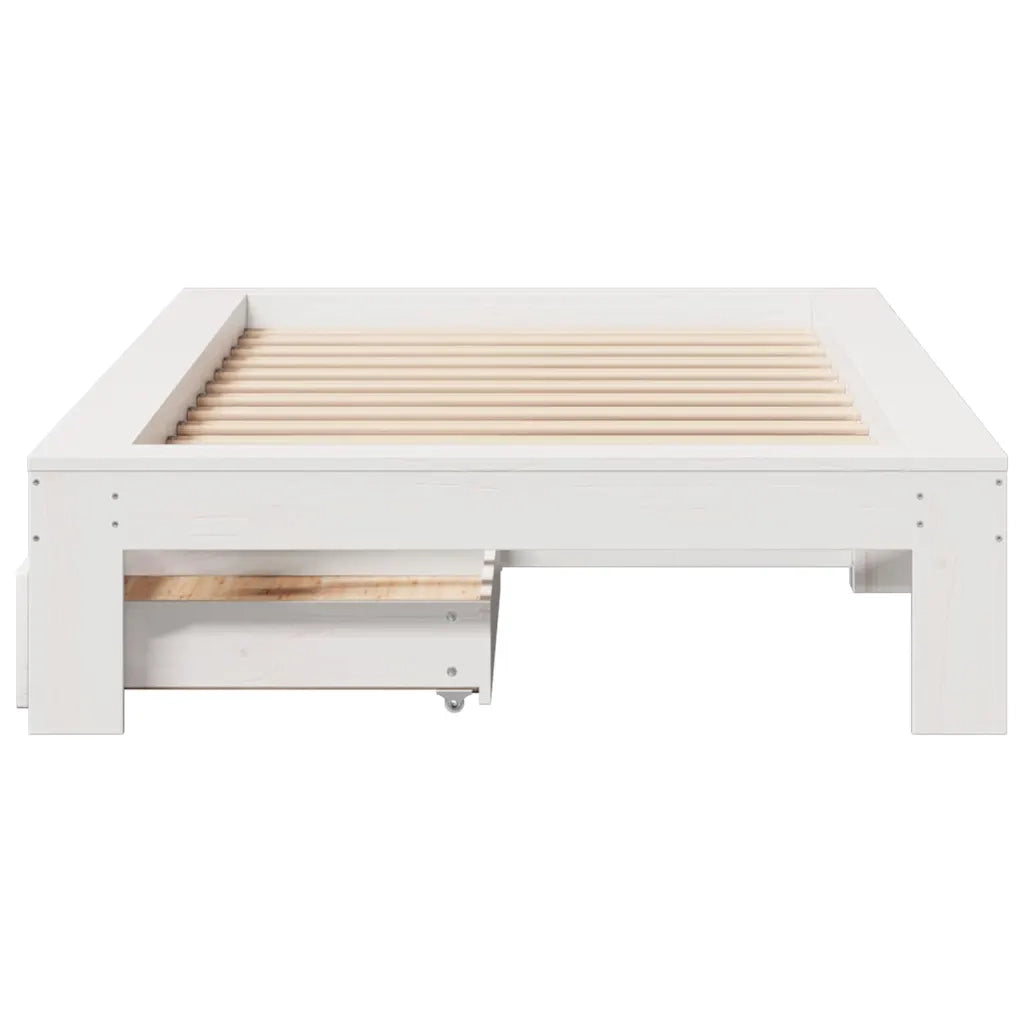 Letto senza Materasso Bianco 90x190 cm in Legno Massello Pino 3309021
