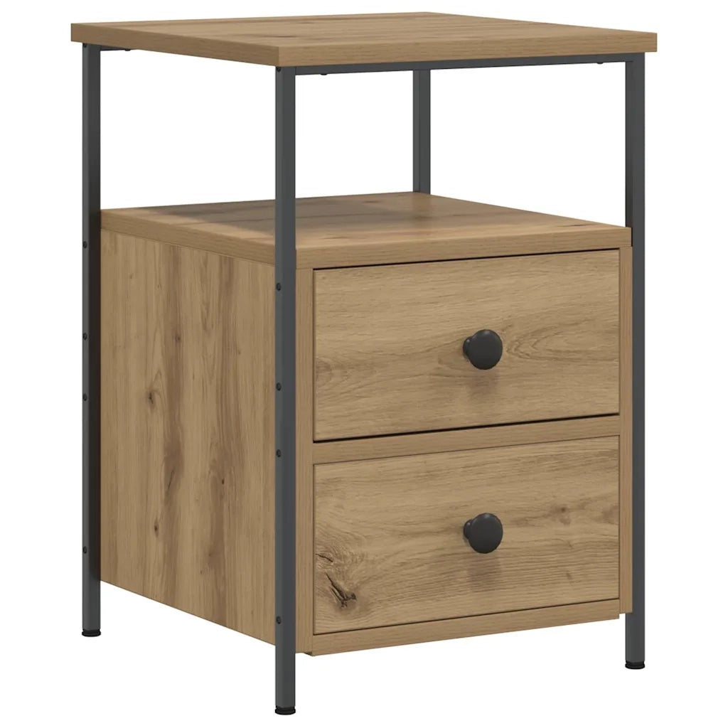Comodino Rovere Artigianale 34x35,5x50 cm in Legno Multistrato