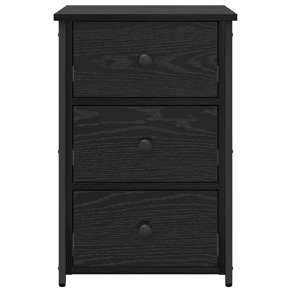Armadio da Notte con cassetto 2 pcs Rovere Nero 40 x 36 x 60 cm 871262