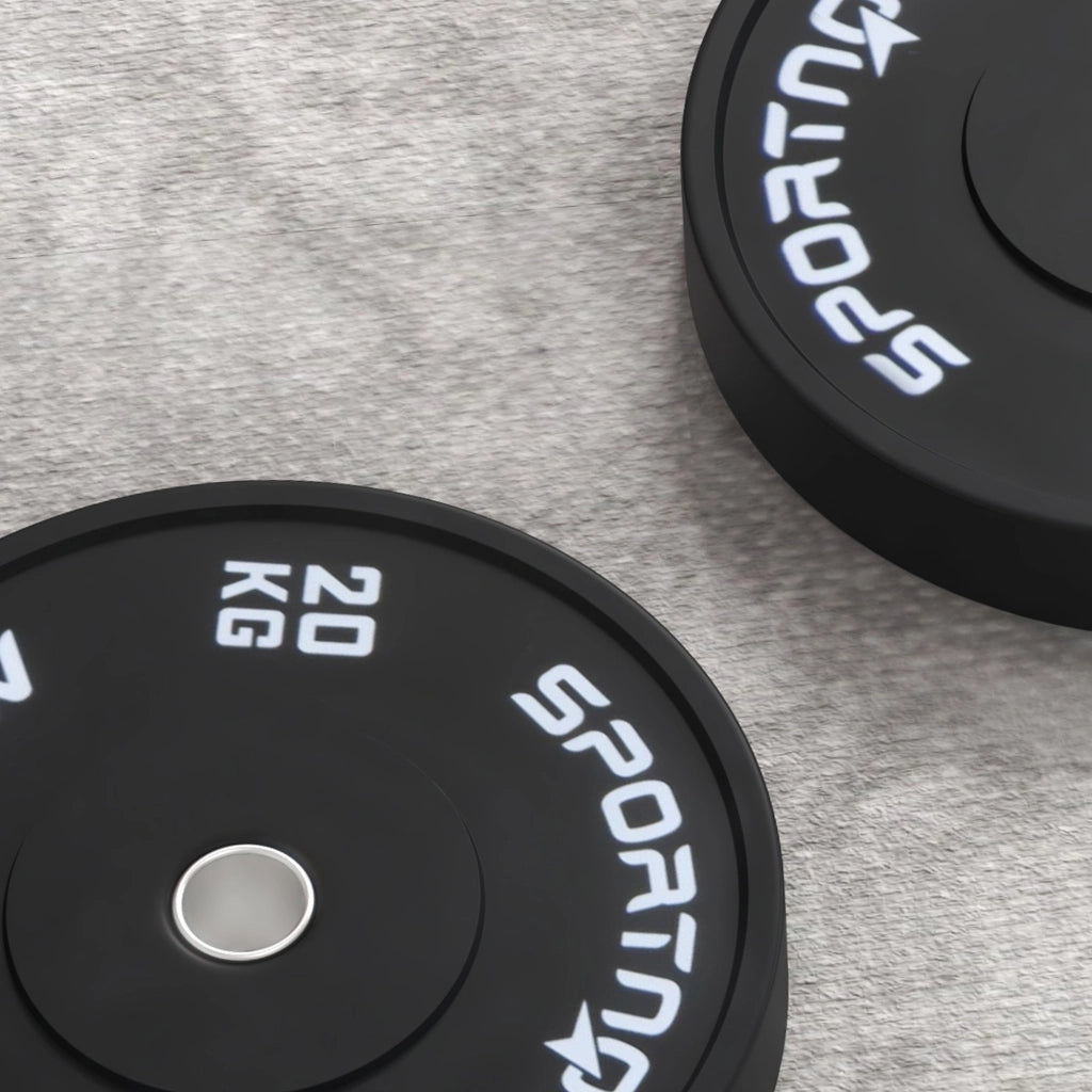 Set di 2 Dischi Palestra da 20kg per Bilanciere e Manubri con Attacco ?5cm, Nero