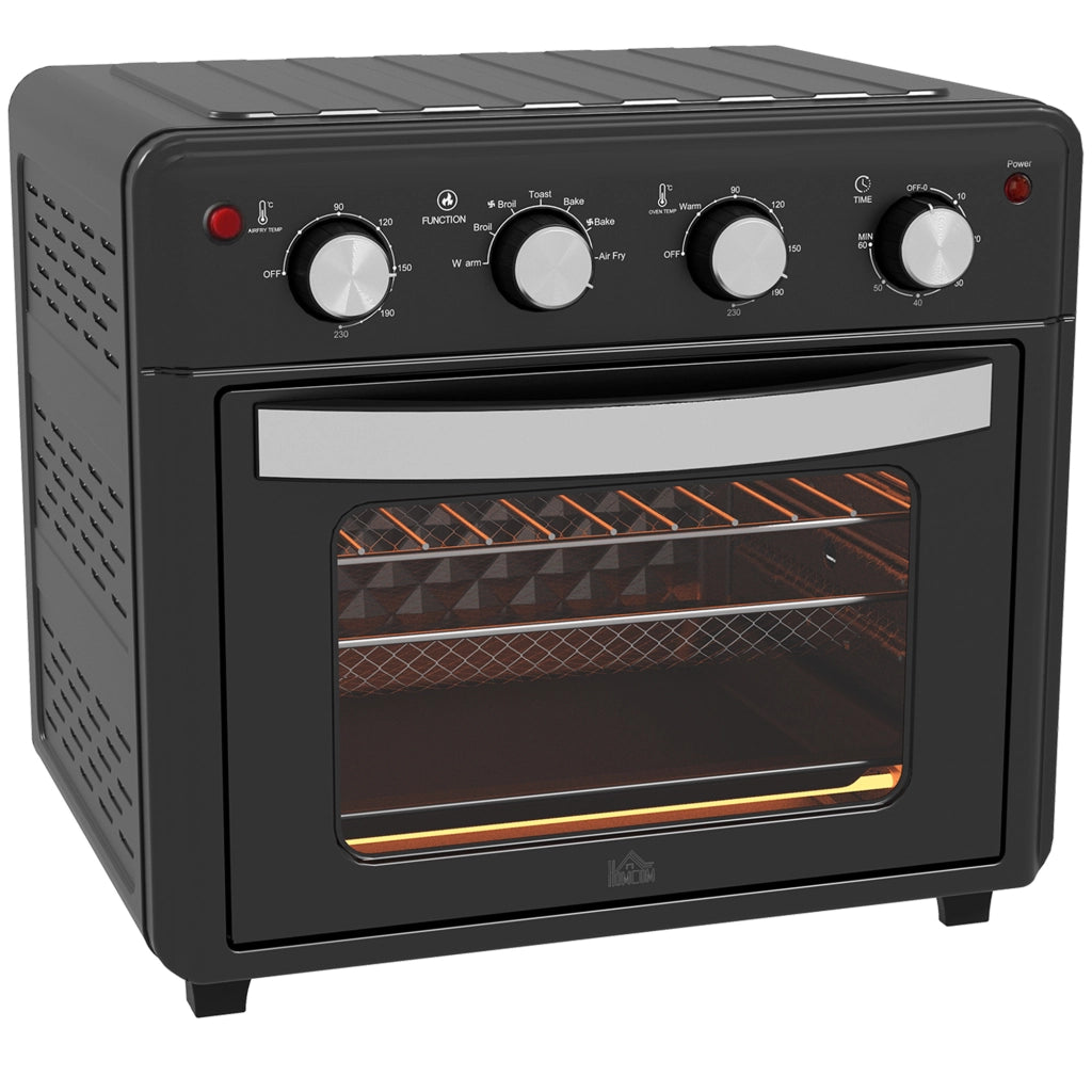 Mini Forno Ventilato 30 L 7 in 1 con Friggitrice ad Aria; Temperatura 90-230°C e Timer 60 Min