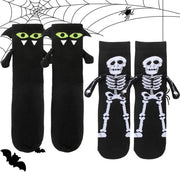 Calze da Halloween 2 Paia Calze da Halloween con Topo e Skeleton per Bambini Regalo di Costumes (Nero)