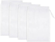 Pacco di 4 sacchetti di latte di capra, sacchetto a setole riciclabile 30 x 20 cm, sacchetto a filtro in tessuto nylon, sacchetto a filtro a maglia fine con cordino, per formaggio, caffè, yogurt, succo di frutta, succo di verdura