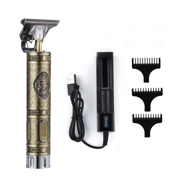 Tagliacapelli Rasoio elettrico regola barba stile vintage 3 pettini USB WS-T99