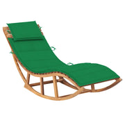 Lettino Prendisole a Dondolo con Cuscino in Massello di Teak cod mxl 17371
