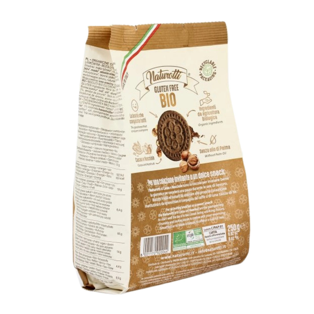 Pasta natura biscotti naturotti al cacao e nocciole 12 confezioni da 250 grammi