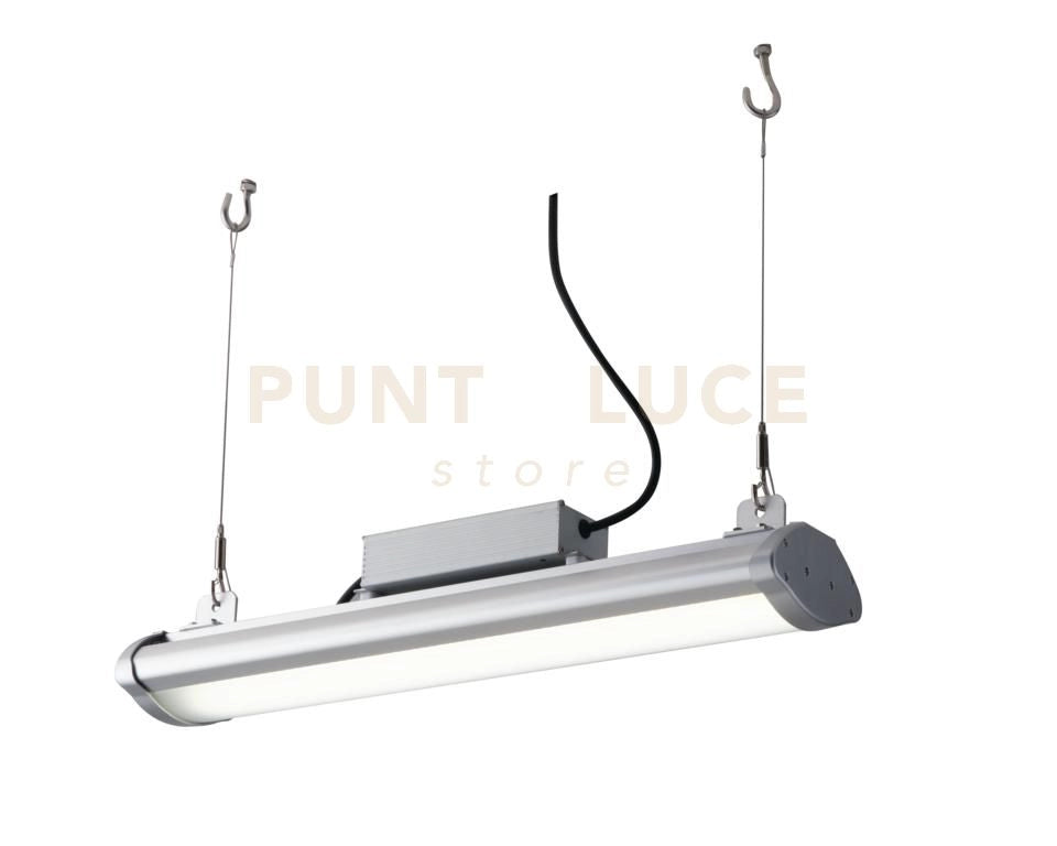 FARO LED HIGH-BAY SUPERIA ARGENTO IN ALLUMINIO 200W 30000LM 4000K IP65 7,2X120,5X13,5 CM.