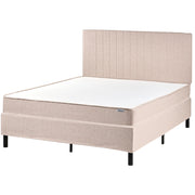Letto matrimoniale con testiera Materasso a molle insacchettate 140 x 200 cm Beige camera da letto