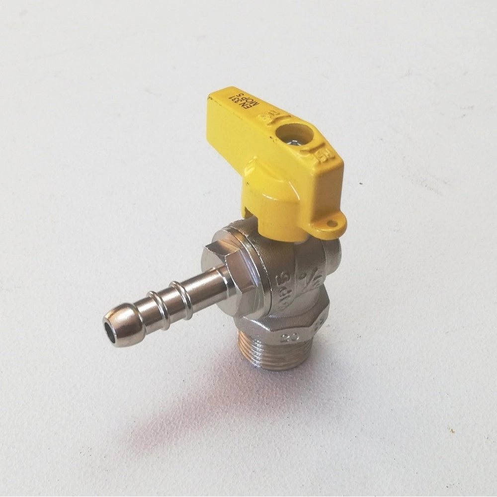 Valvola sfera rubinetto gas portagomma gpl ad angolo da 1/2