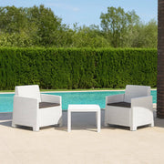Salottino Outdoor Rosta, set Salotto da Esterno 2 Posti Made in Italy, Bianco