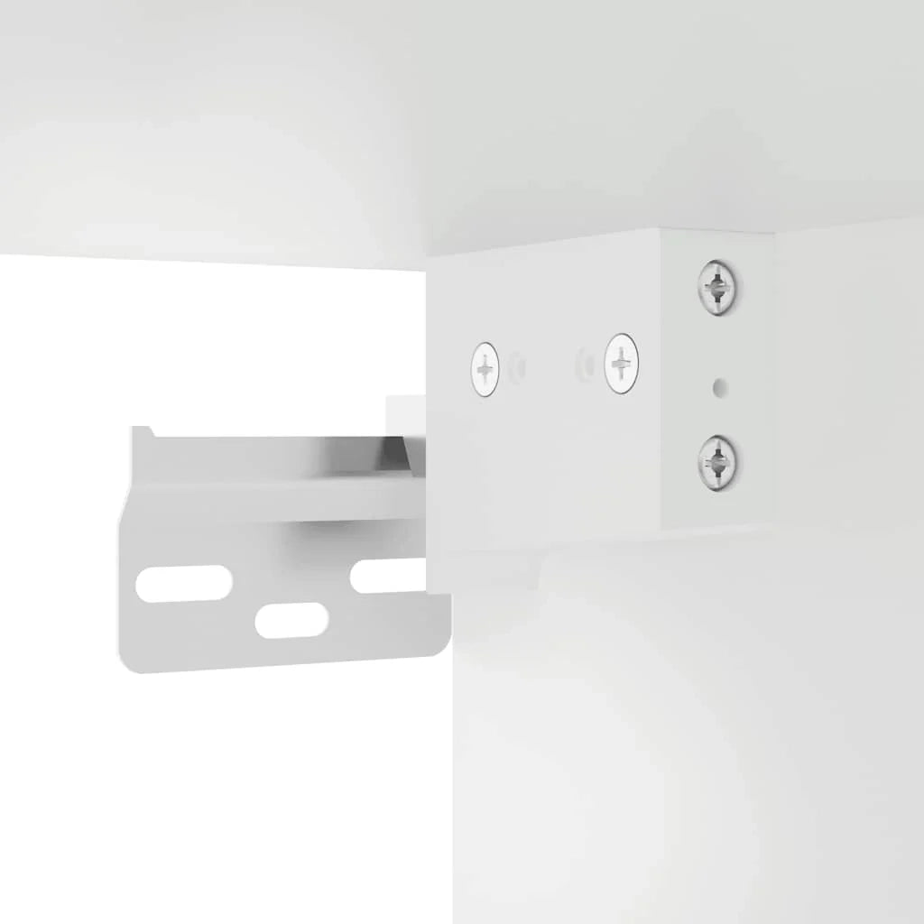 Mobile contenitore alto 70 x 42,5 x 225 cm con 8 scomparti design moderno in legno composito bianco 02_0055580