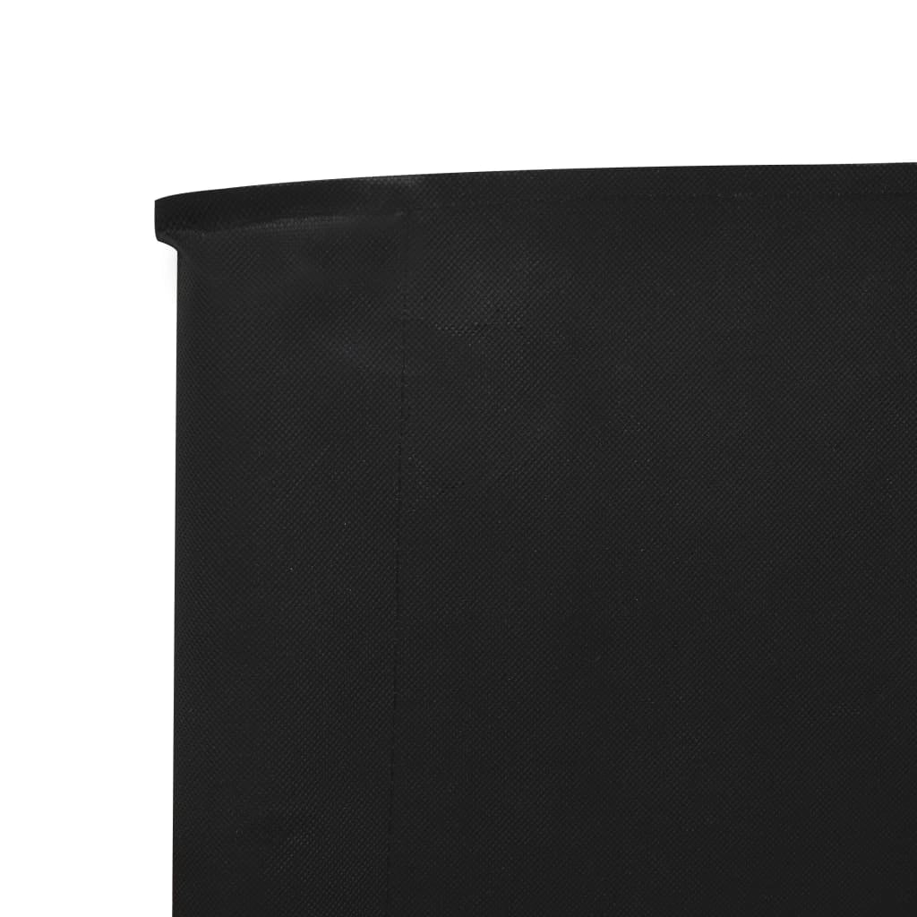 Schermo divisorio in tessuto a 6 pannelli 800 x 80 cm nero 02_0008851