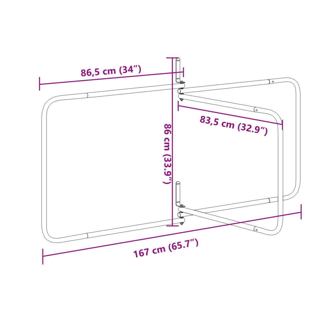 Porta Sottosella a 3 Bracci Nero in Ferro CFW2477915