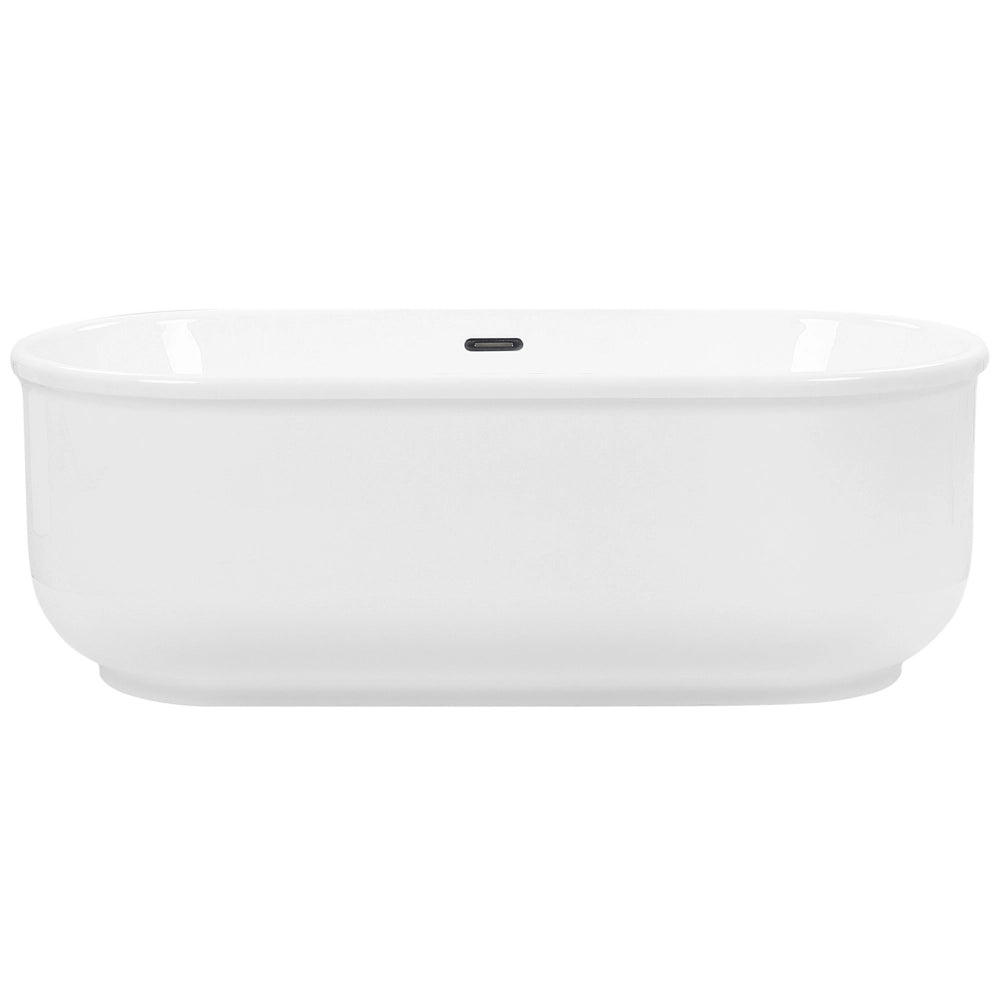 Vasca freestanding bianco lucido sanitario acrilico singolo ovale moderno design minimalista