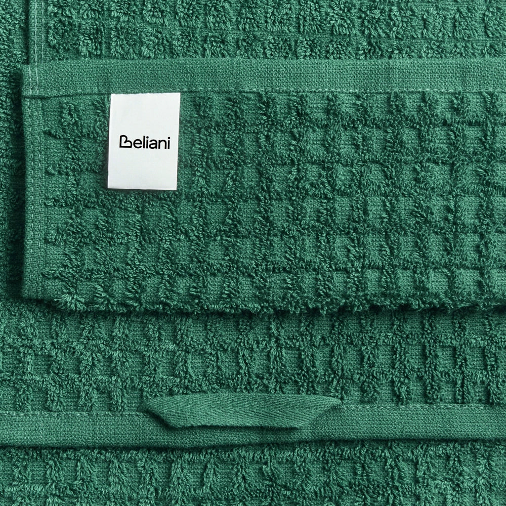 Set di 11 asciugamani Verde in cotone per ospiti Asciugamano da bagno e tappetino da bagno