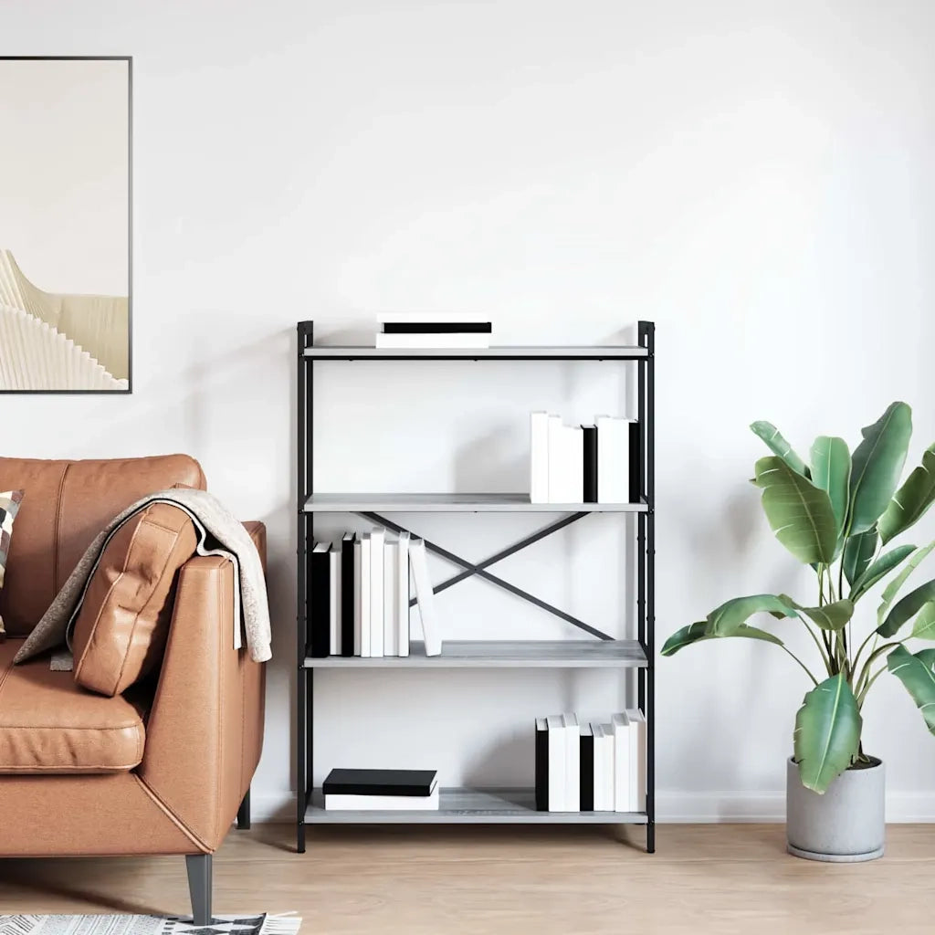 vidaXL Libreria Grigio sonoma 80 x 30 x 118 cm Legno multistrato