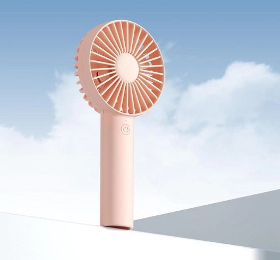 Ventilatore portatile con 3 velocità - ricarica via USB - 4500 mAh - ventilatore personale - rosa