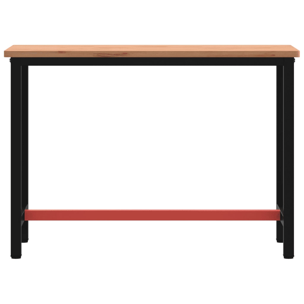 Banco da Lavoro 115x55x81,5 cm Legno Massello Faggio e Metallocod mxl 131338