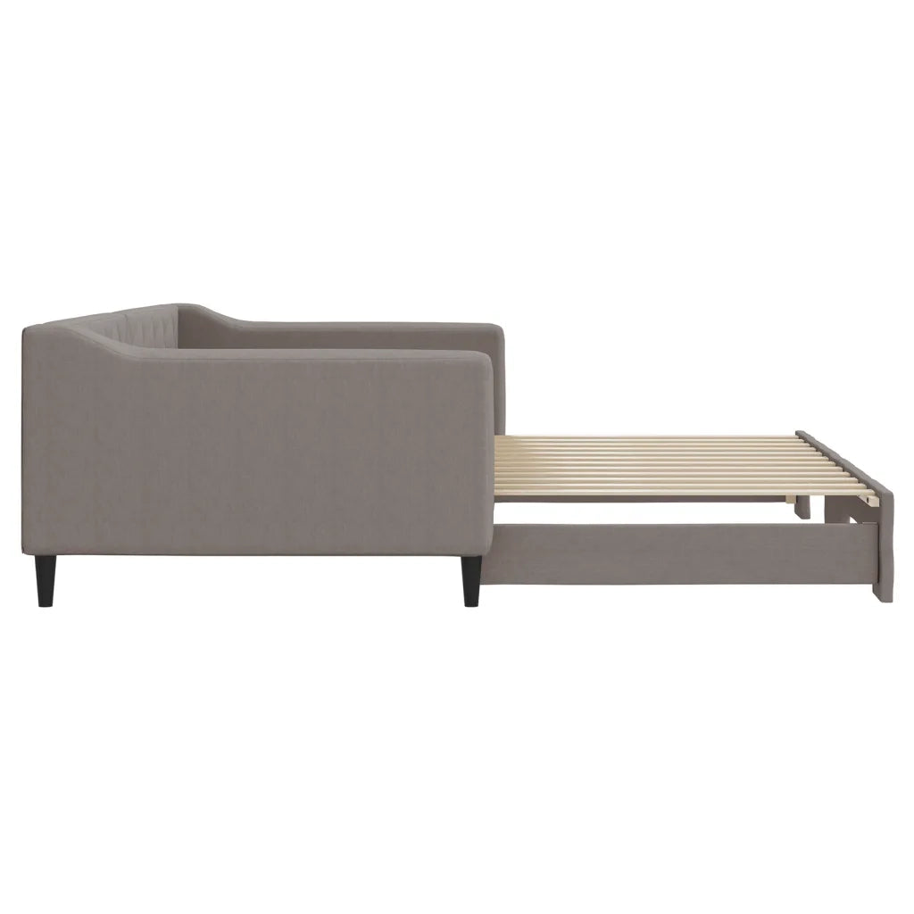 Divano Letto con Letto Estraibile Tortora 100x200 cm in Tessuto