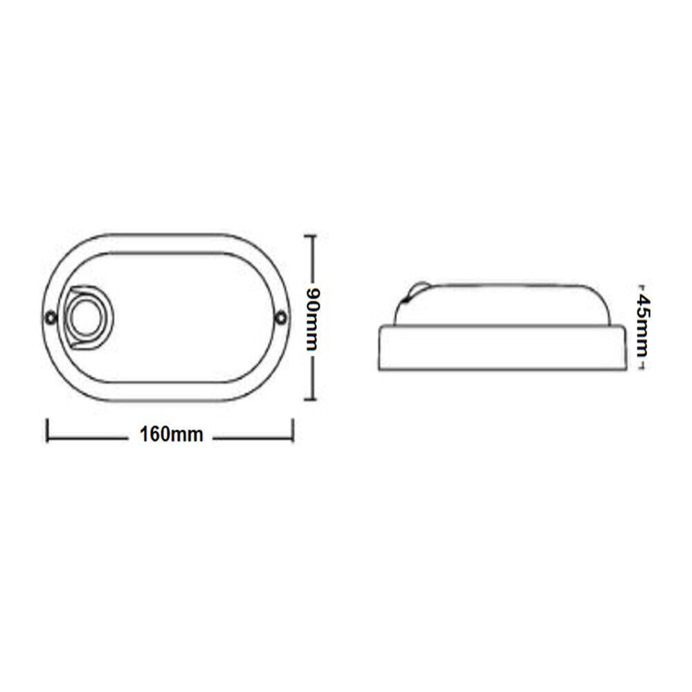 Trade Shop - Plafoniera Led Per Esterno Con Sensore Di Movimento 9w Luce 6500k Tonda Ovale Ip56 Sen-9f -   -ovale    -
