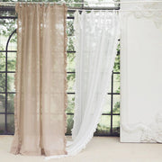 Tenda Lunghe in Lino Shabby Chic con Balze Eleganti Avorio Blanc Mariclo