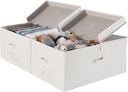 Cassetti Decorativi Extra Grandi 55L - Opacchi Decorativi - Scatole di Stoccaggio con Coperchio - Organizzatore di Cassetto - Cassetti per Abiti con Maniglie - Disposizione Flessibile