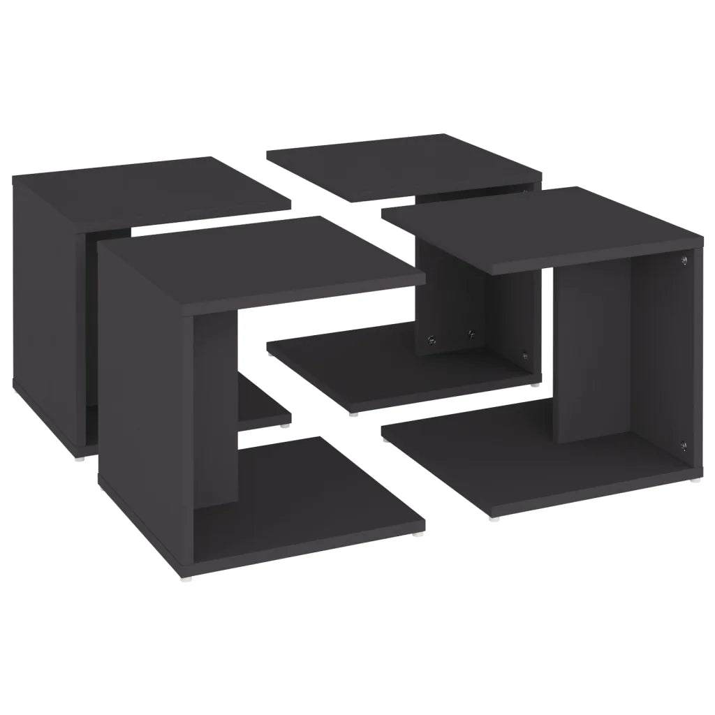 Tavolini da salotto | Tavolino da caff¨¨ | Tavolino da Soggiorno 4 pz Grigi 33x33x33 cm in Multistrato