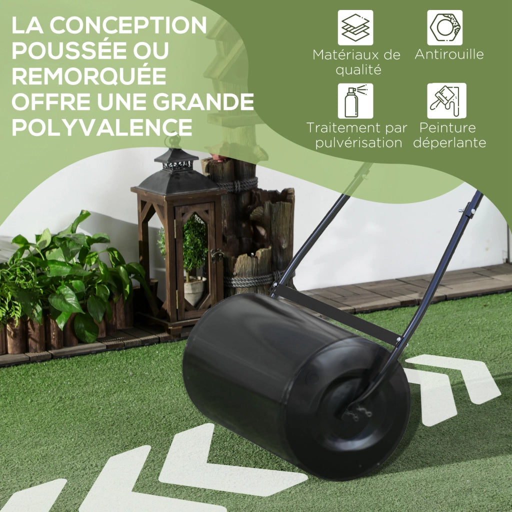 Rullo per Prato ¨C zephmum ¨C 60x32x105 cm, Nero